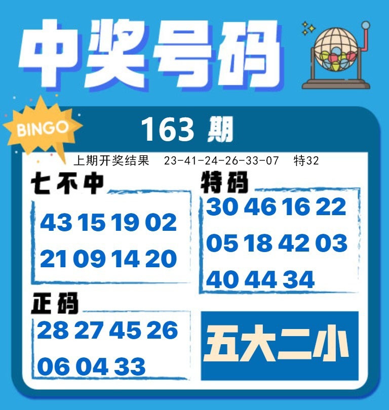 163期中奖号码[图]